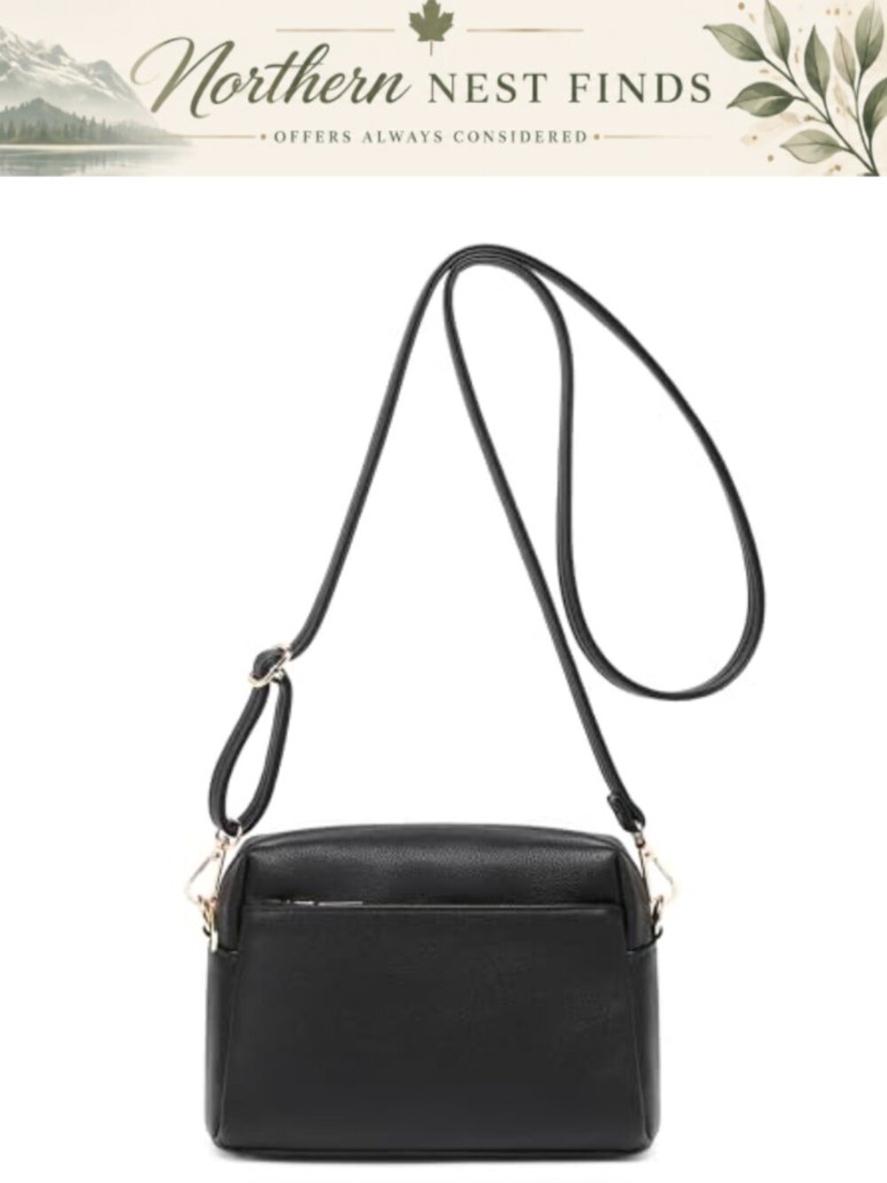 Faux Leather Small Crossbody Bag Mini Purse Adjustable Strap Anti-Theft